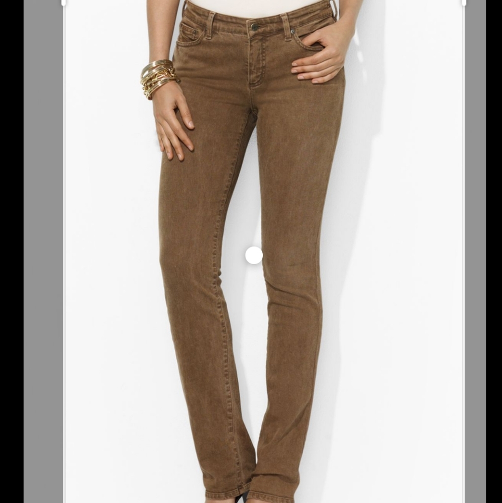 LRL Lauren Jeans Co. Modern Straight Brown Jeans